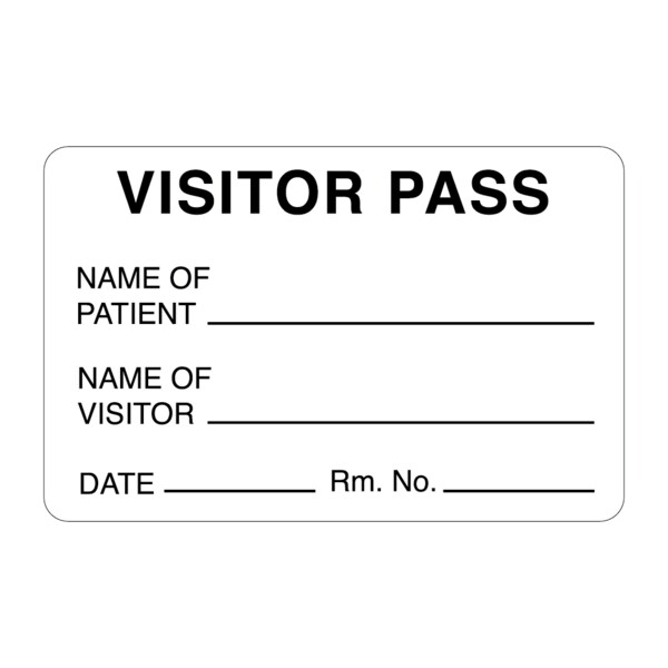 Visitor Pass - Name Of Patient/Visitor 1-15/16" x 3"